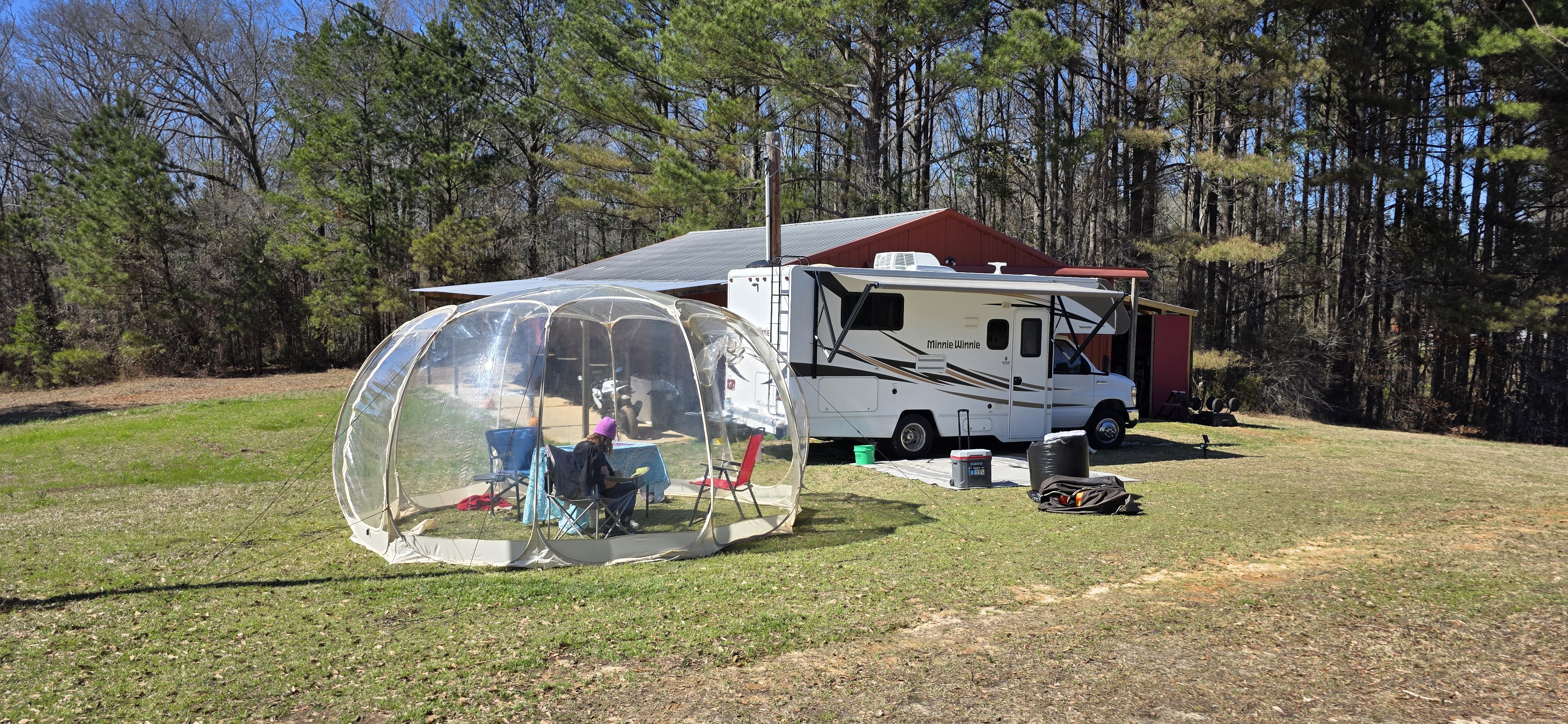 RV hookup area near the barn at The Pearl