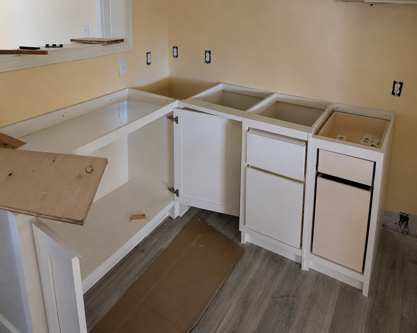 Cabinet build work at The Pearl