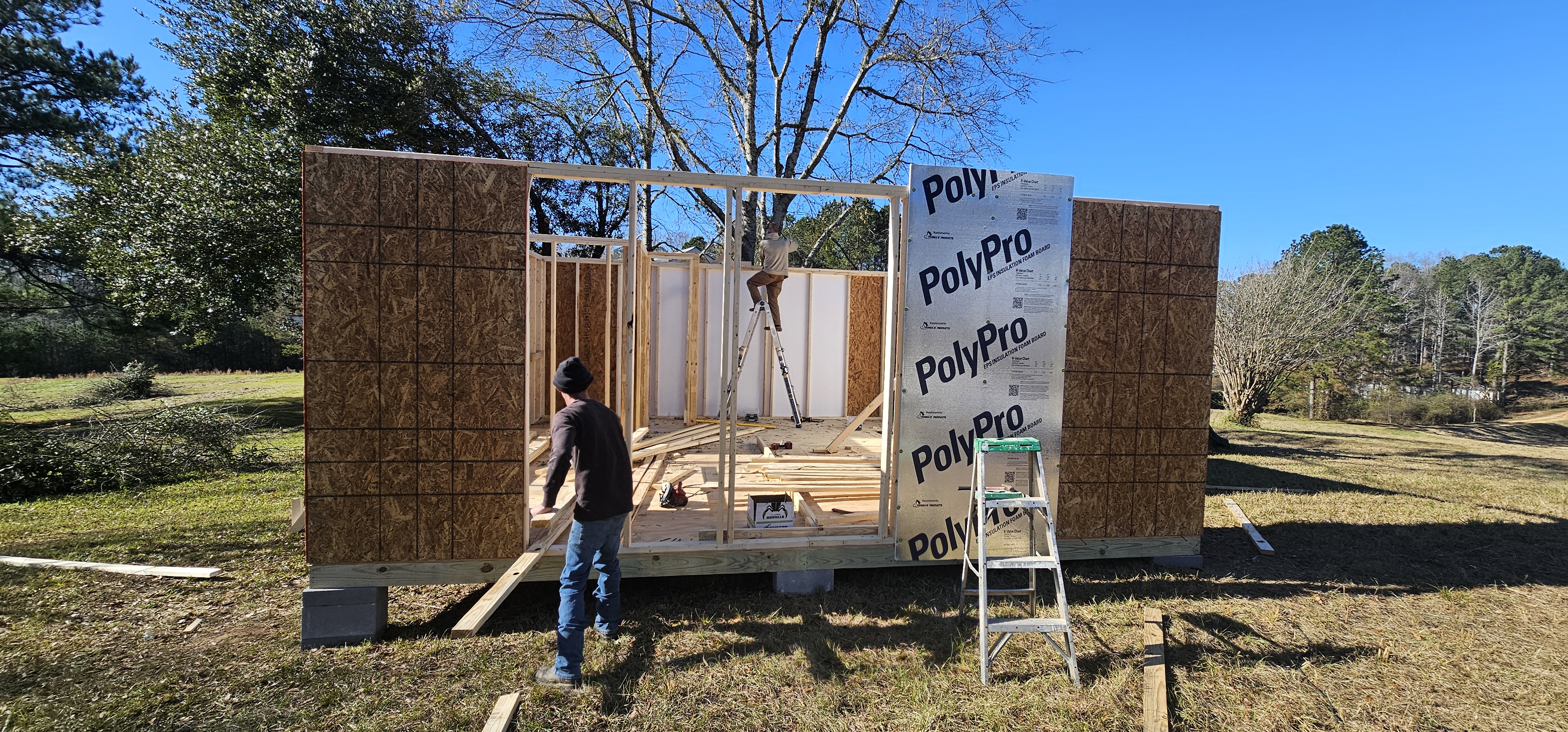 Tiny home framing build at The Pearl